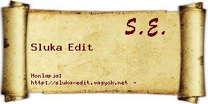 Sluka Edit névjegykártya